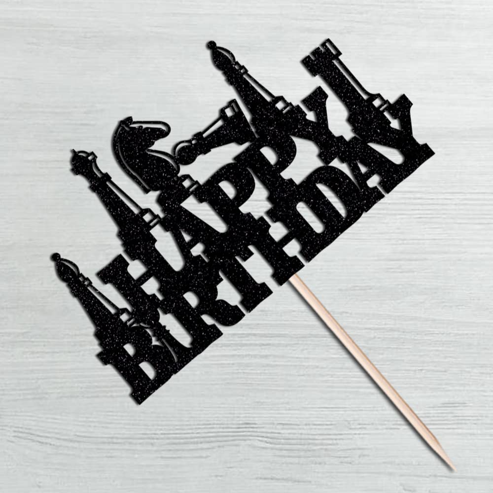 WRACKKIAR Chess Happy Birthday Cake Topper-Chess Player Birthday Party-Funny Board Game Chess Birthday Party Decoration