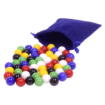AmishToyBox.com Bag of 60 Glass Marbles for Chinese Checkers, 5/8" (16mm) Diameter