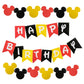 CHuangQi Colorful Happy Birthday Banner with Mouse Style Bunting, Birthday Party Supplies