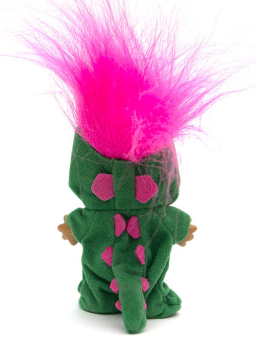 Russ Berrie My Lucky Troll Alligator Costume Troll Doll - Hot Pink Hair