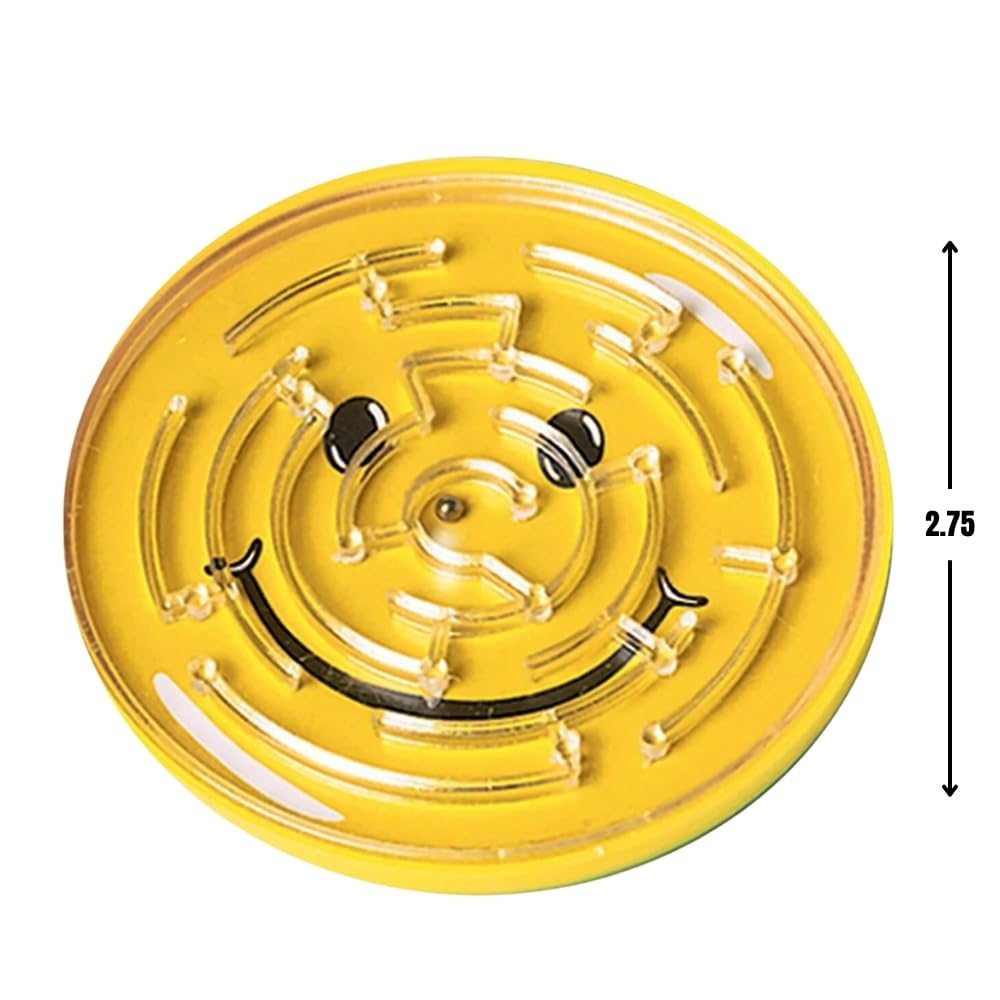 Smile Maze Puzzle Value Pack - 2.75"(Pack of 12) - Engaging Yellow Plastic Favors - Perfect for Parties, Gifts & FunBrain Boosting Challenges