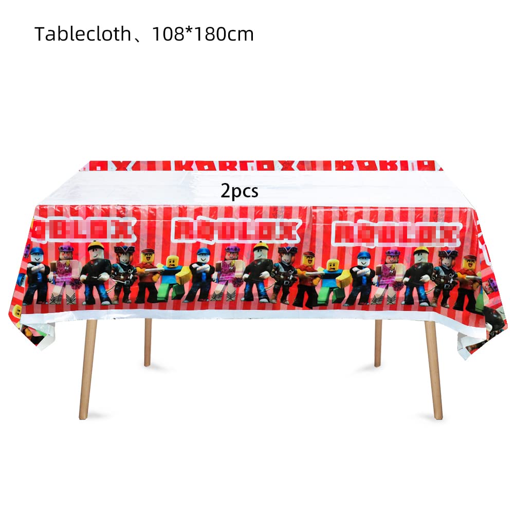 Ananju 2pcs Kids Cartoon Birthday Party Tablecloth Table Cover,Kids Cartoon Birthday Supplies Decorations (70'' x 42'') (2pcs)