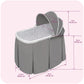 Badger Basket Cuddles Doll Bassinet with Canopy - Fits 18 to 20 Inch Dolls, Includes Storage Basket and Bedding - Pretend Play Nursery Bed for Kids