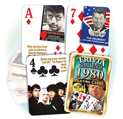 Flickback 1980 Trivia Playing Cards for Birthday or Anniversary