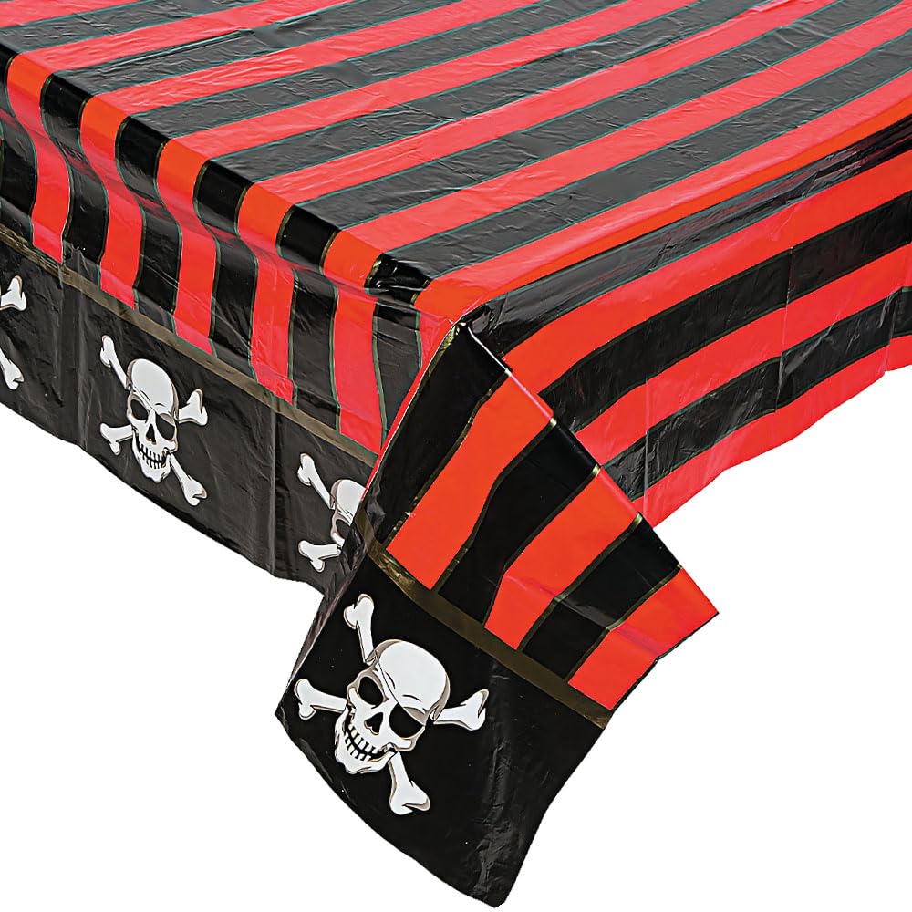 Fun Express - Pirate Printed Tablecover for Birthday - Party Supplies - Table Covers - Print Table Covers - Birthday - 1 Piece