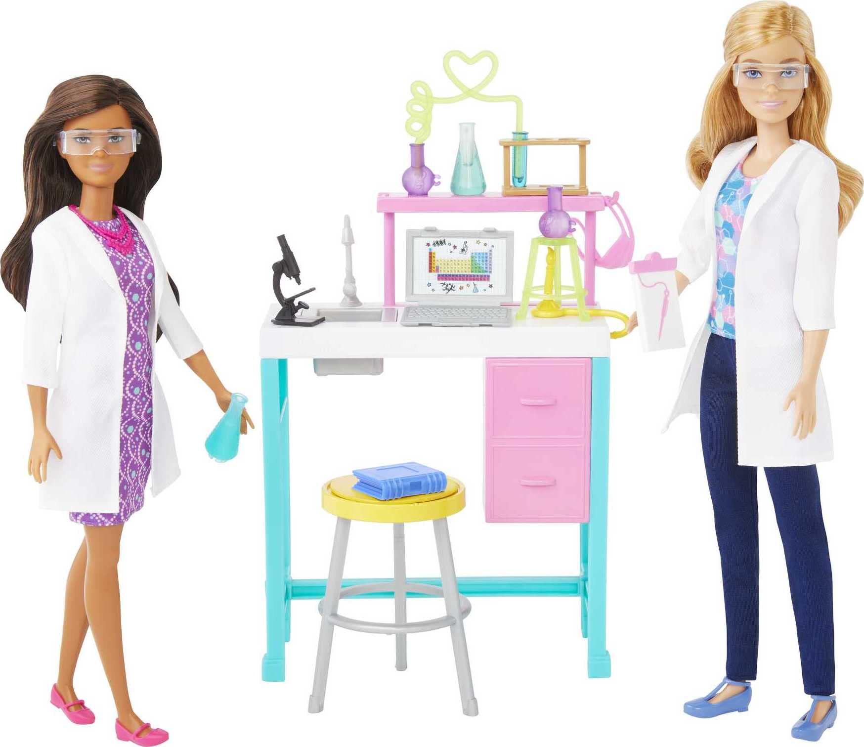 Barbie Science Lab Playset with 2 Dolls, Lab Bench and 10+ Accessories (Amazon Exclusive)