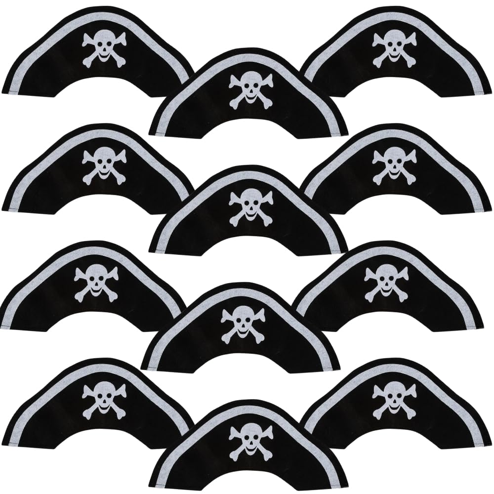 Fun Express Felt Kiddie Pirate Hat (1 dz) for Halloween - Apparel Accessories - Hats - Novelty Bulk Hats - Halloween - 12 Pieces