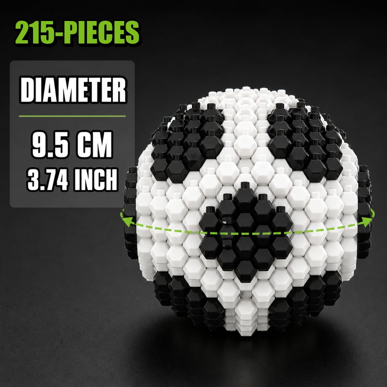 Befun Soccer Building Block Set, 215 Pieces Challenging STEM Kit for Adults & Teens 14+, 3D Mini Soccer Model Educational Toy, Stress Relief Decor