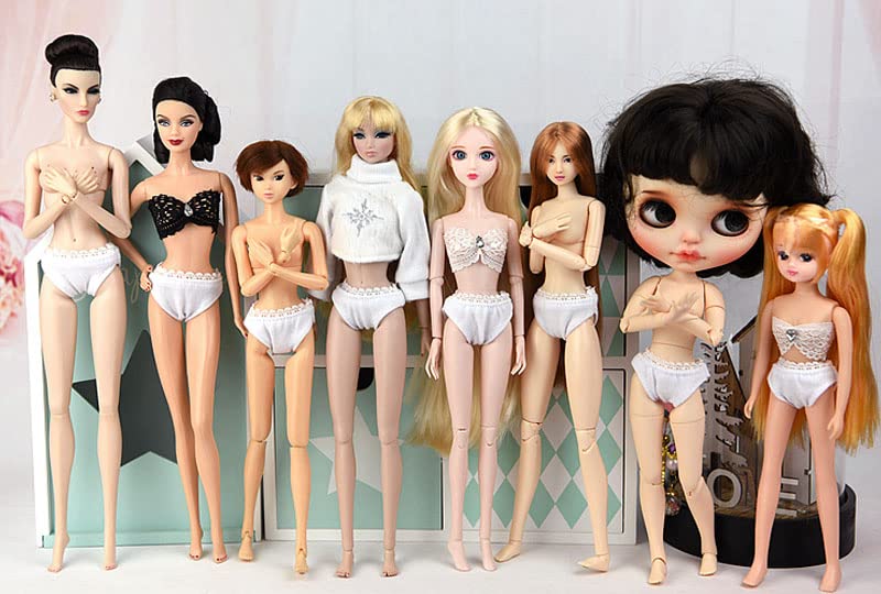 Lace Doll Underwear Clothes Set Fits for 11.5 Inch Girl Briefs 1/6 Doll Accessories (3 pcs White Briefs)