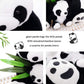 AIXINI 10" Plush Panda Stuffed Animal with Panda Baby & Mom, Soft Bamboo Toy