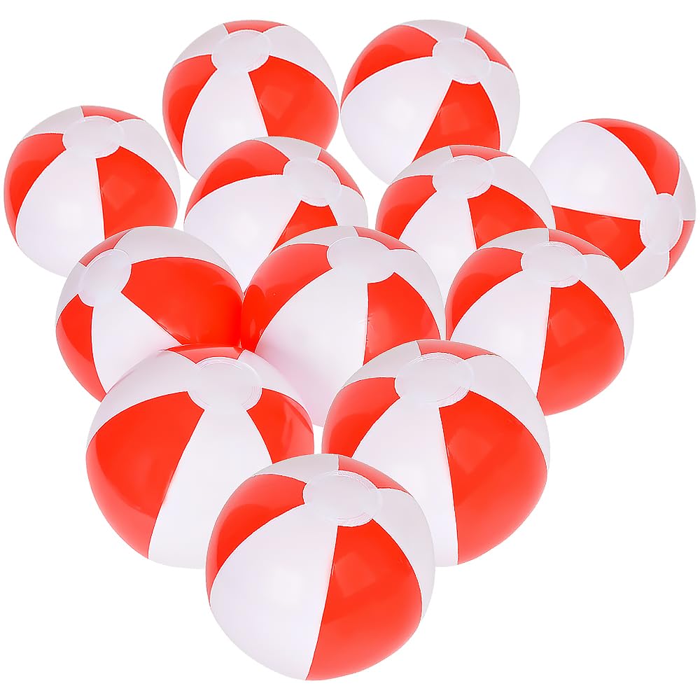 Rhode Island Novelty 12" Red & White Beach Ball (12 Piece Per Order)