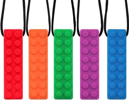 Chew Necklace, Sensory Chew Necklace Bundle for Kids with Chewing, ADHD, Autism, Biting Needs, Oral Motor Chewy, Silicone Necklace Made from Food