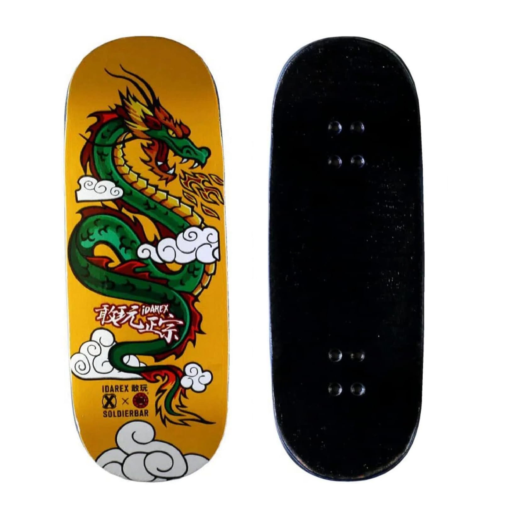 SOLDIER BAR Pro Fingerboard Complete (5-Layer Handmade Maple Deck+ ARK i (34.5mm) Truck+Pro ICS Wheels) (Fortune Loong)