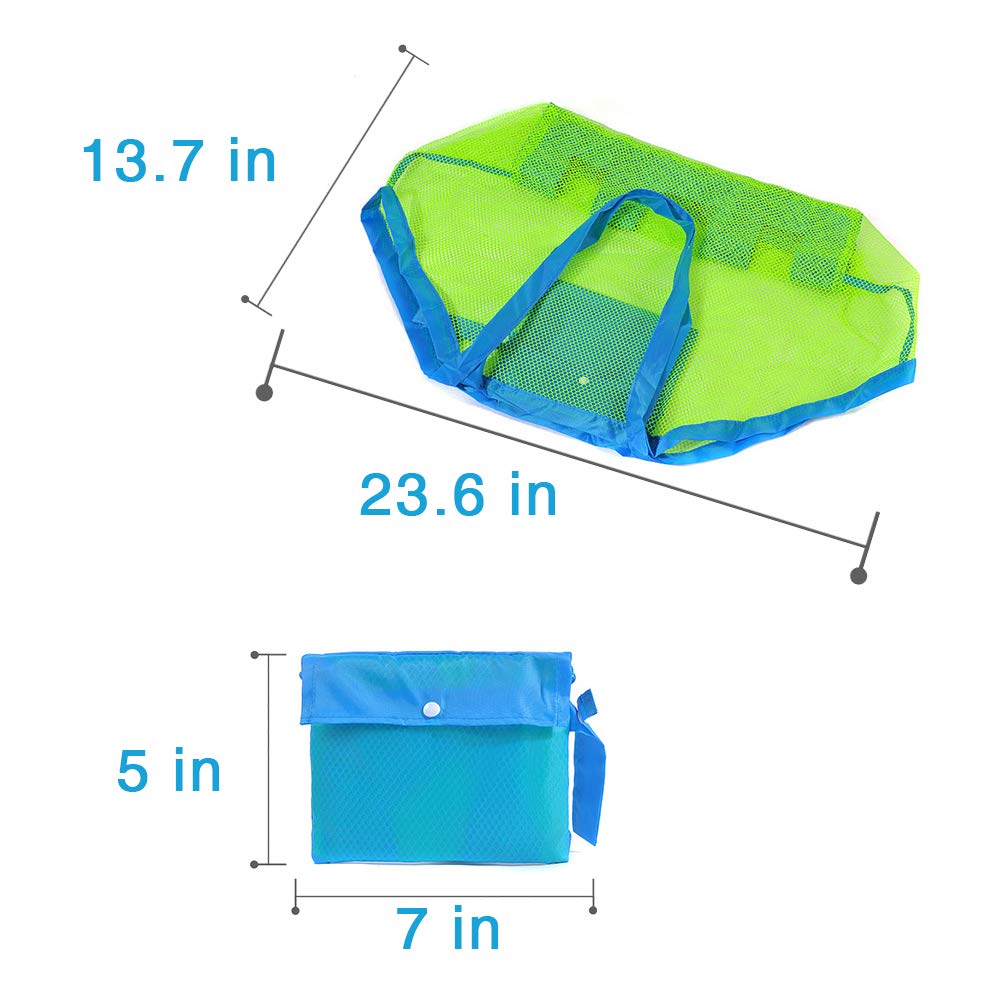 Mesh Beach Sand Toy Bags, Extra Large, Foldable Totes Shell Storage Bag Quick Dry Net Tote for Kids ,Away from Sand Pool Supplies Storage Picnic