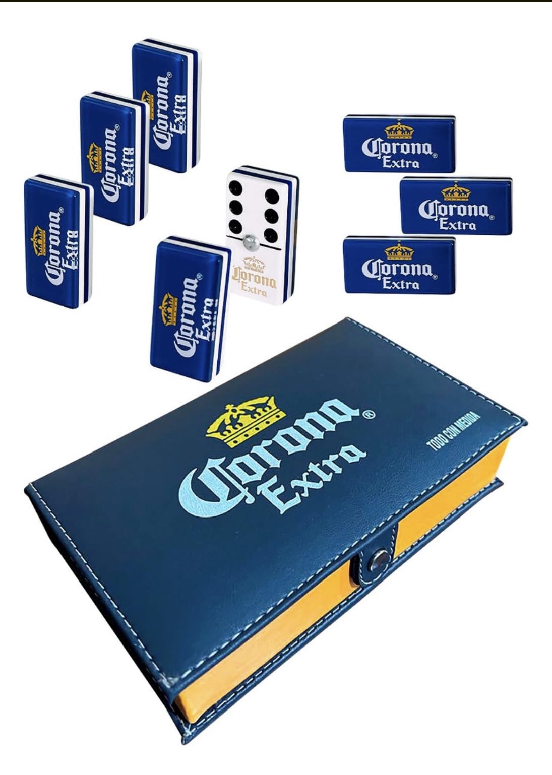 Trujillo Domino Corona Hecho en Mexico * Tamaño Jumbo : 2" x 1" x .5" * 100% Acrílico