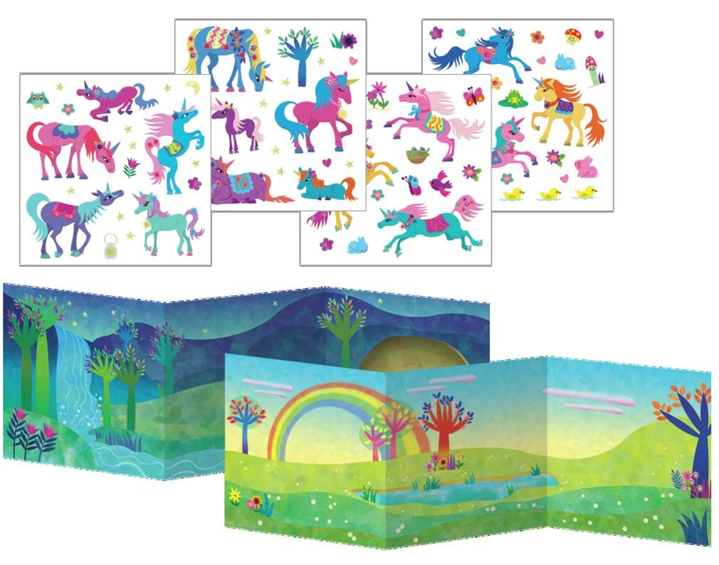 Peaceable Kingdom Magical Unicorns Sticker Fun! Reusable Sticker Tote