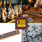 Natural Wooden 2 Track Cribbage Board with 6 Plastic Pegs, Classic Cribbage Game Board with Black Printed Tracks, Backside Peg Storage, 13.75 x 3.5 x