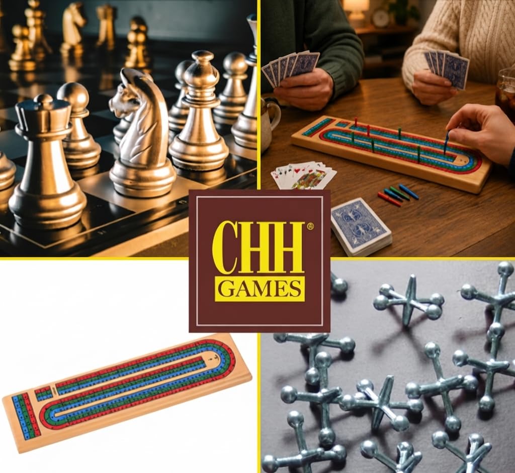 Natural Wooden 2 Track Cribbage Board with 6 Plastic Pegs, Classic Cribbage Game Board with Black Printed Tracks, Backside Peg Storage, 13.75 x 3.5 x