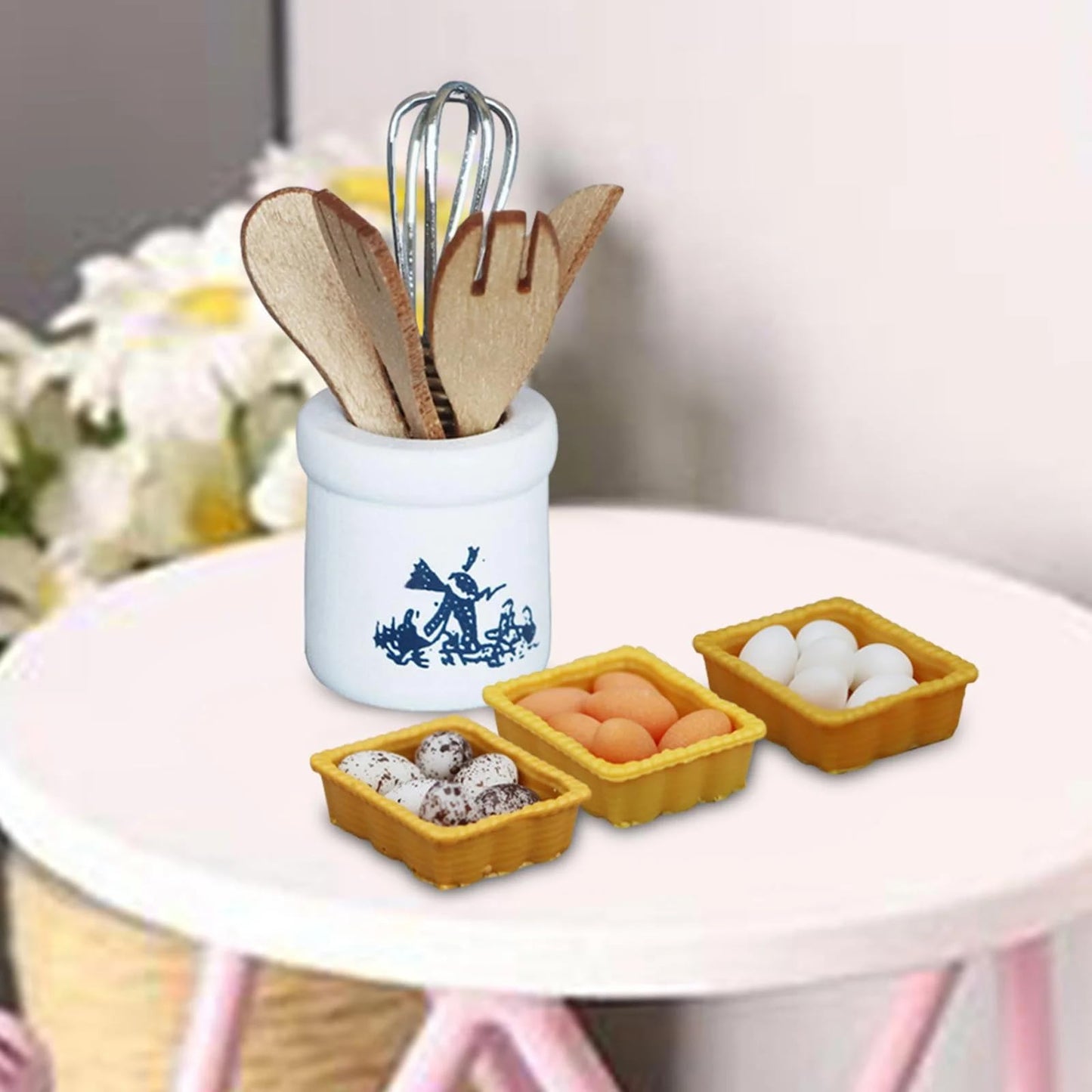 1Set 1/12 Miniature Kitchen Utensils Dollhouse Decoration Accessories, DIY Micro Landscaping Decor