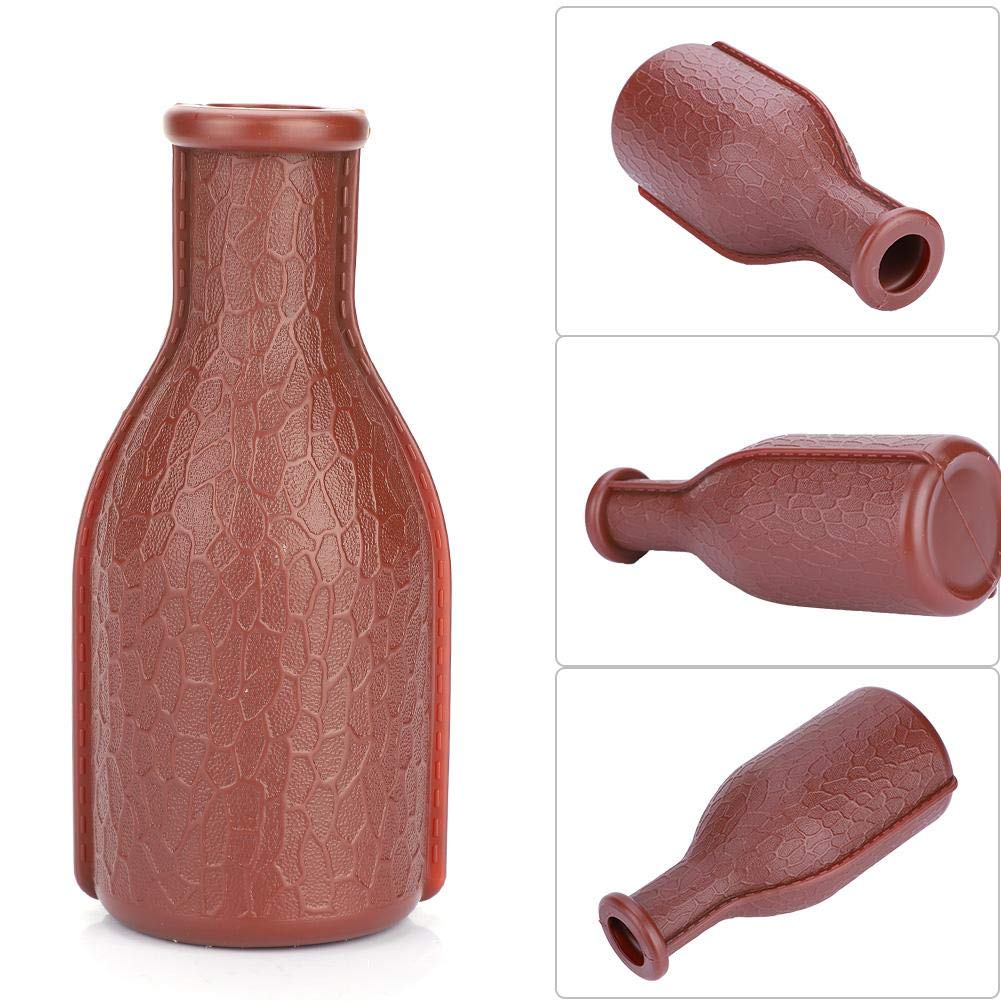 Dioche Billiard Shaker Bottle, Pool Tally Shaker Bottle Pool Dice Billiards Accessory Brown with 16 Numbered Balls, Plastic Scoring Numbered Pills