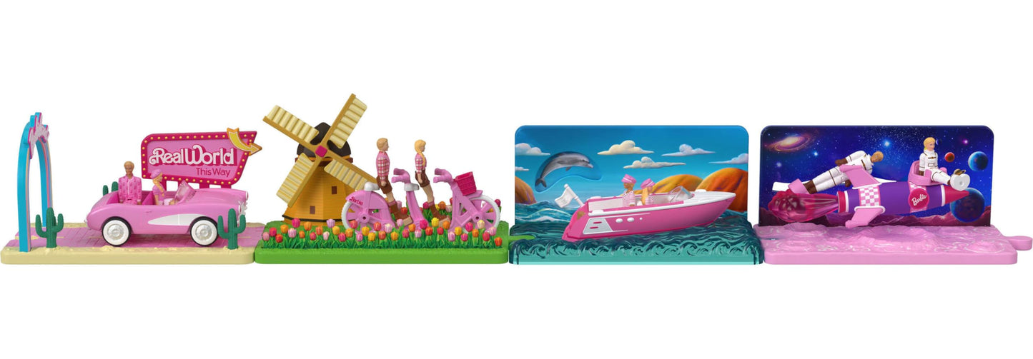 Barbie Mini Barbie Land The Movie Vehicle Collection, Includes 2 1.5-inch Dolls & Vehicles Inspired by The Film
