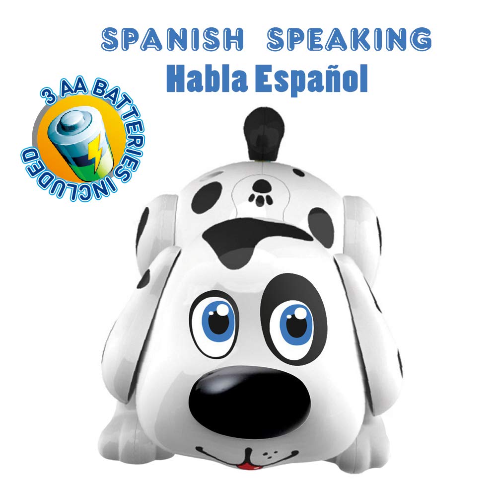WEofferwhatYOUwant Robot Dog - Electronic Spanish Harry Puppy - Bilingual Interactive Pet Dog Toy for Toddlers - Walks, Barks, Sings, Talks in Spanish