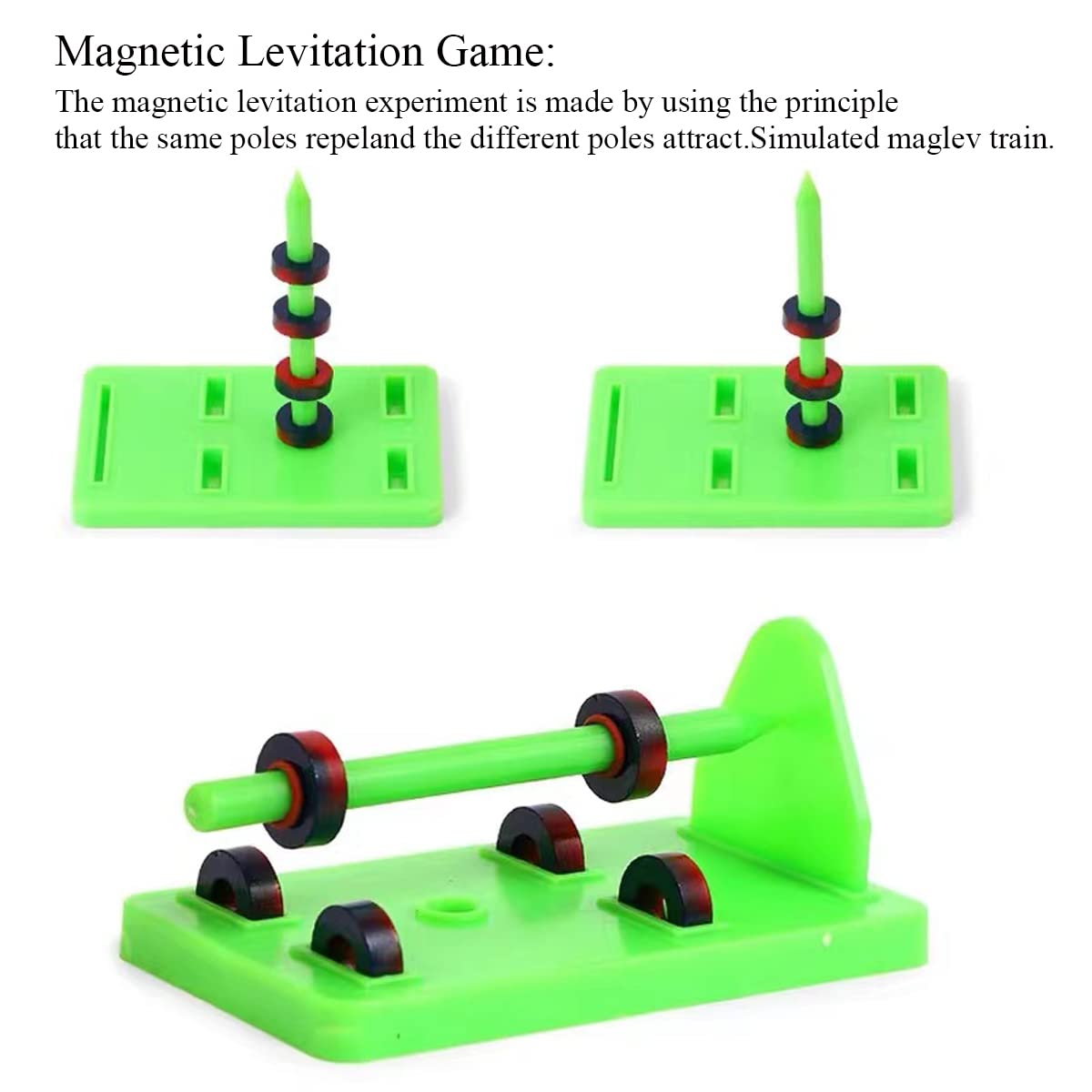 Labs Junior Science Magnetism Set for Experiment Education, Science Magnet Experiments for Kids Teen Including Bar/Horseshoe/Ring Magnets/Compass