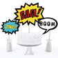 Big Dot of Happiness Bam Superhero - Baby Shower or Birthday Party Centerpiece Sticks - Table Toppers - Set of 15