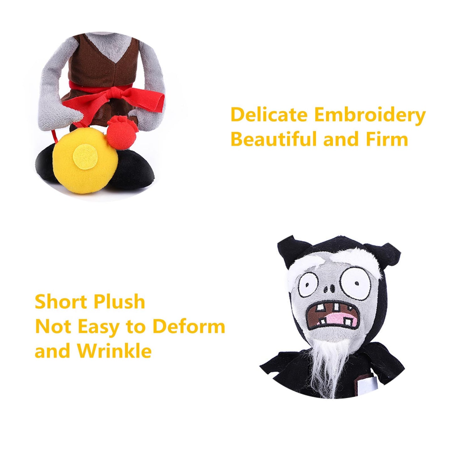 BASHERISE 2 PCS PVZ Plush Zombies Sets Toys Stuffed Soft Figure Doll Violin and Newspaper Zombies, Great Gift for Christmas, Birthday New