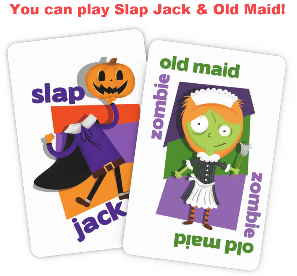 Arizona GameCo Halloween Fun Go Fish, a Family Game for Kids Ages 4 and Up - Play Go Fish, Old Maid and Slap Jack Using the Same Deck
