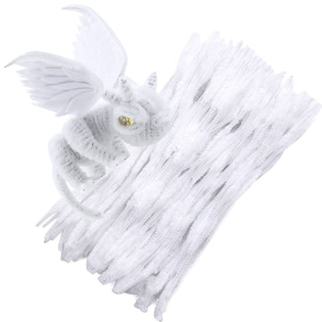 100 PCS Pipe Cleaners Chenille Stem, Bump Chenille Stems Pipe Cleaner, White Pipe Cleaners Crafts Supplies for DIY Arts Crafts Decorations (White)