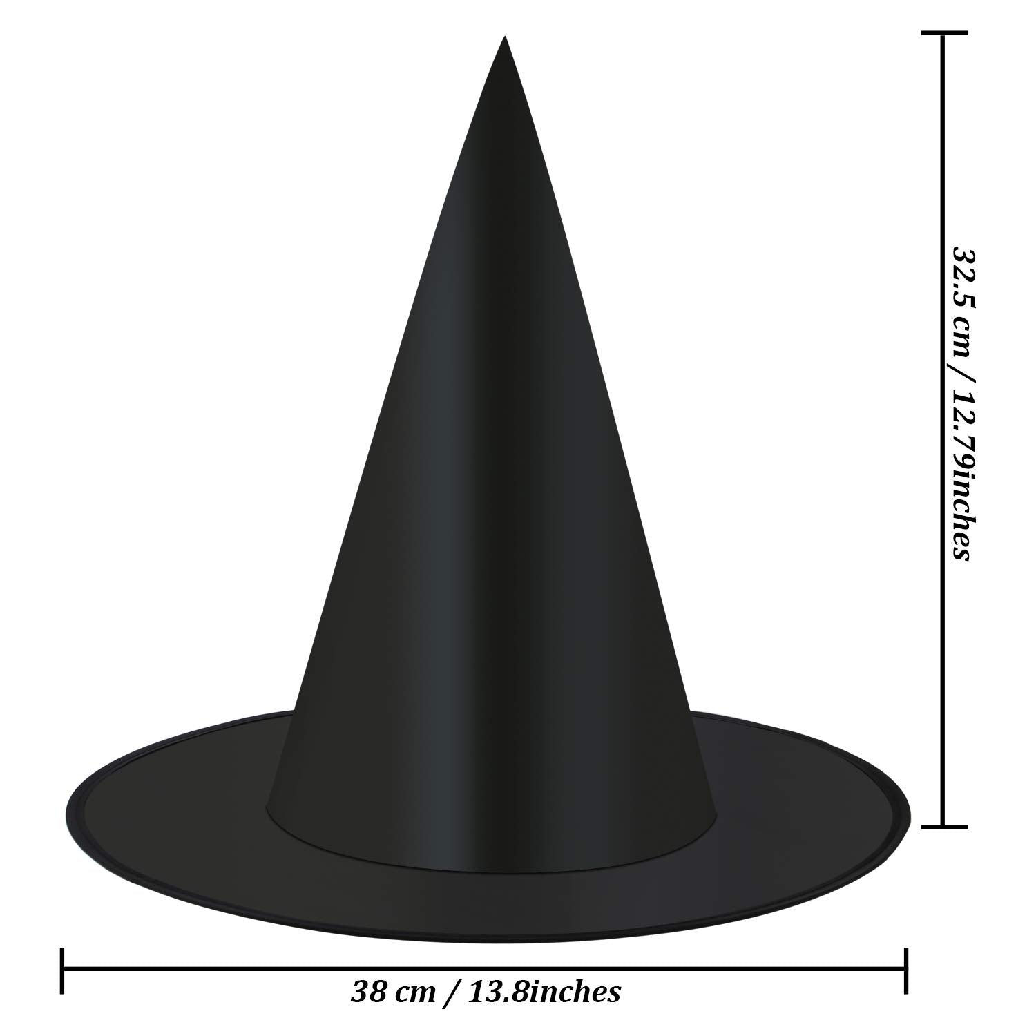 Elcoho 24 Pieces Halloween Witch Hat Cap Costume Accessory for Witch Decoration or Halloween Christmas Party Black