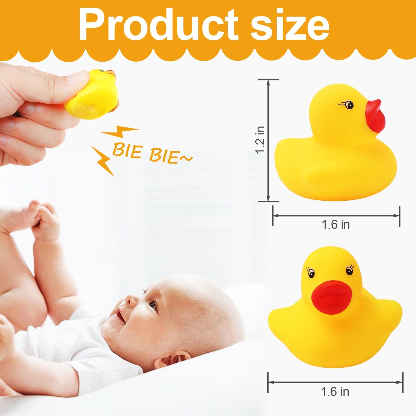 60PCS Rubber Duck - Bath Toys - Pool Toys - Mini Ducks Bulk for Kids Baby Shower Decorations Birthday Party Favors Gift Classroom Summer Beach Pool