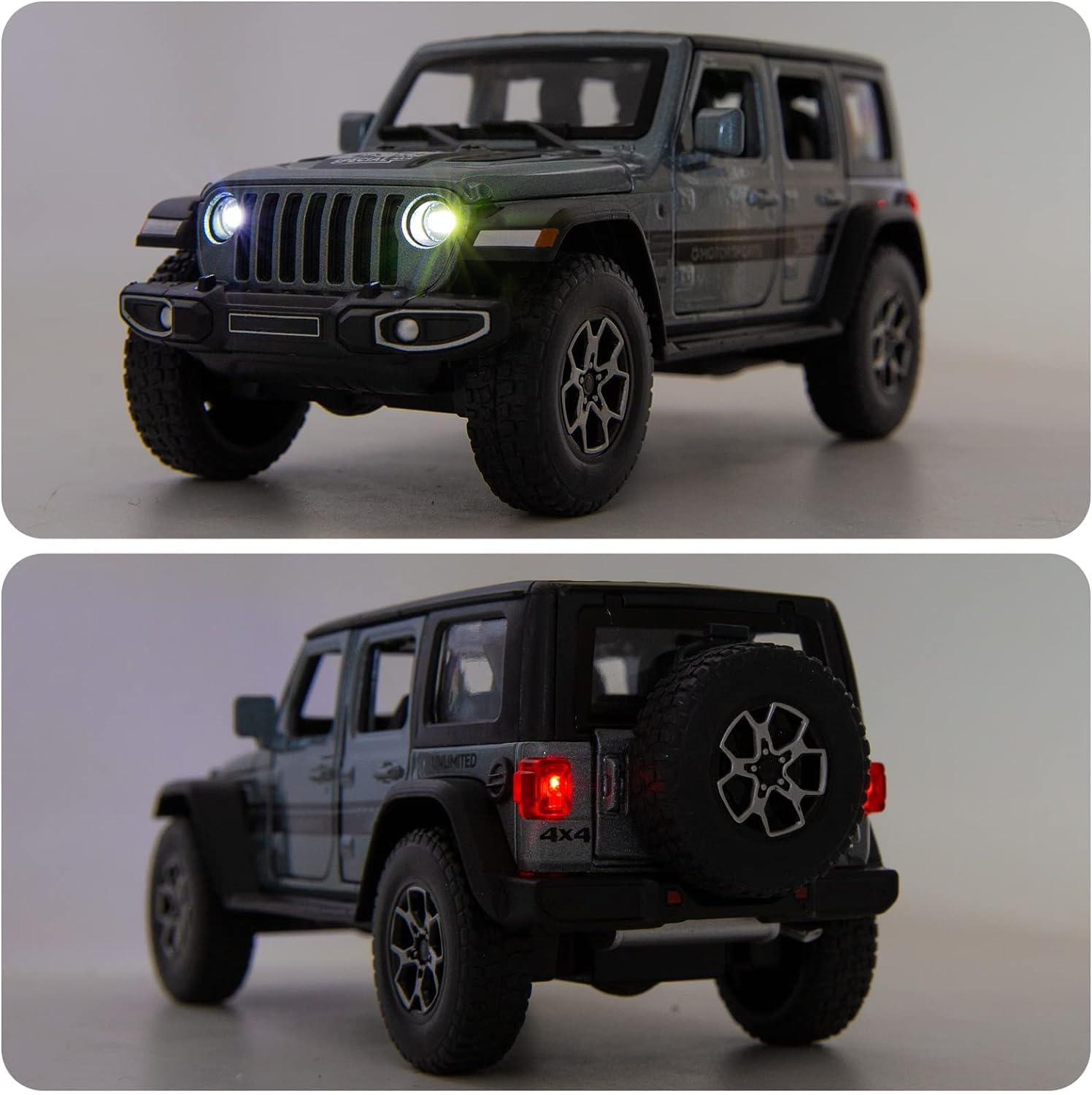 WAKAKAC Compatible for 7 Door Off-Road Toy Car 1/32 Die-cast Pull Back Model Car with Sound and Light Toy Vehicle Cars for Kids Ages 4-8 Festival Gift