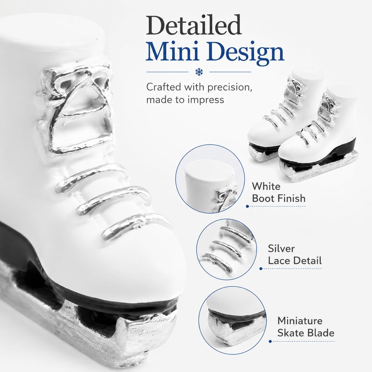 Miniature White Ice Skates and Roller Skates, Scale Model Winter Sports Shoes, Dollhouse Accessories for Playhouse Decor