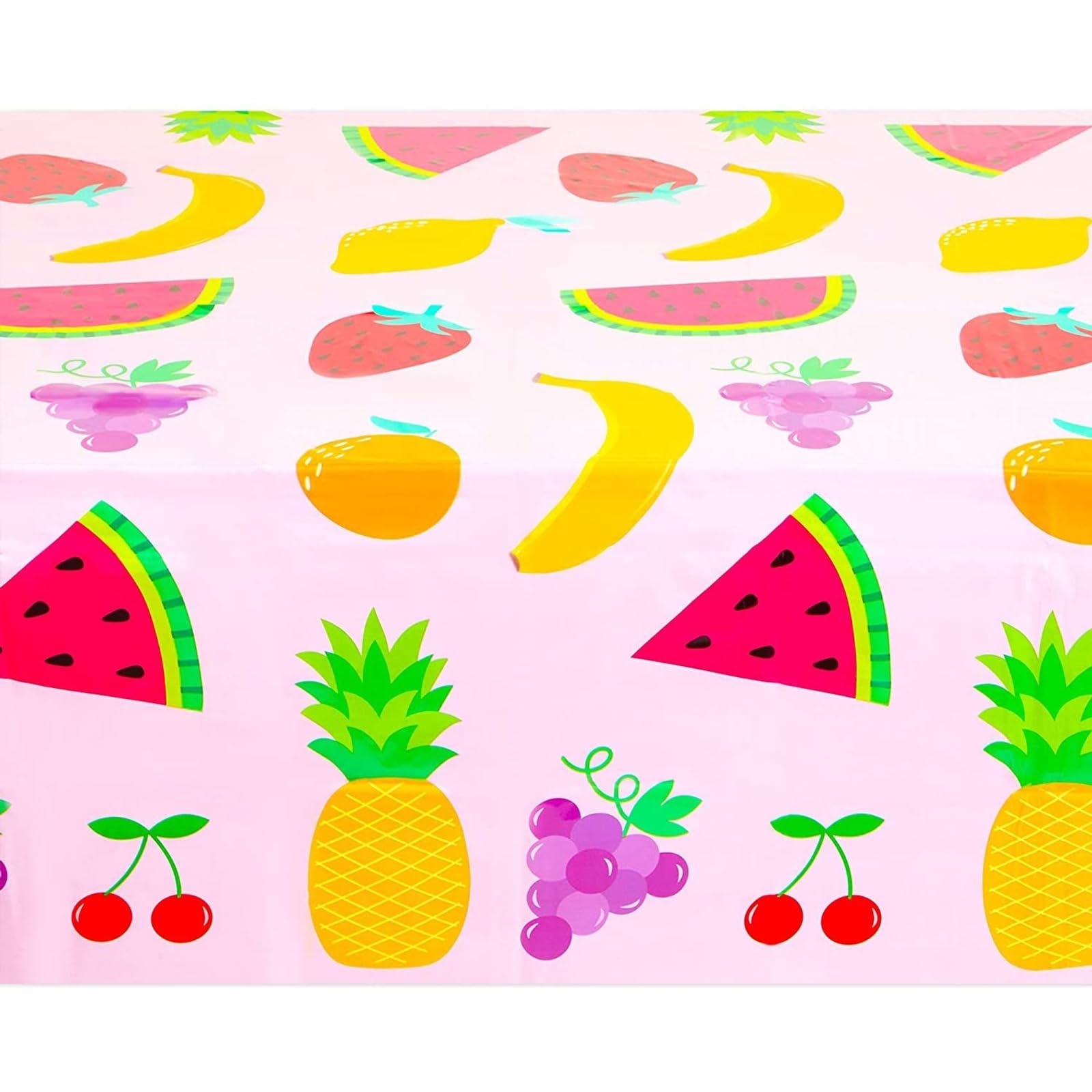 Sparkle and Bash Tablecloth for Two-tti Frutti 2nd Birthday Party Decorations (Pink, 54 x 108 in, 3 Pack)
