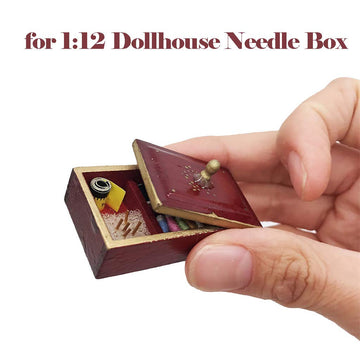 SXFSE Dollhouse Decoration Accessories,Dollhouse Miniature Needlework Kit Sewing Supply Needle Box Tools Accessory