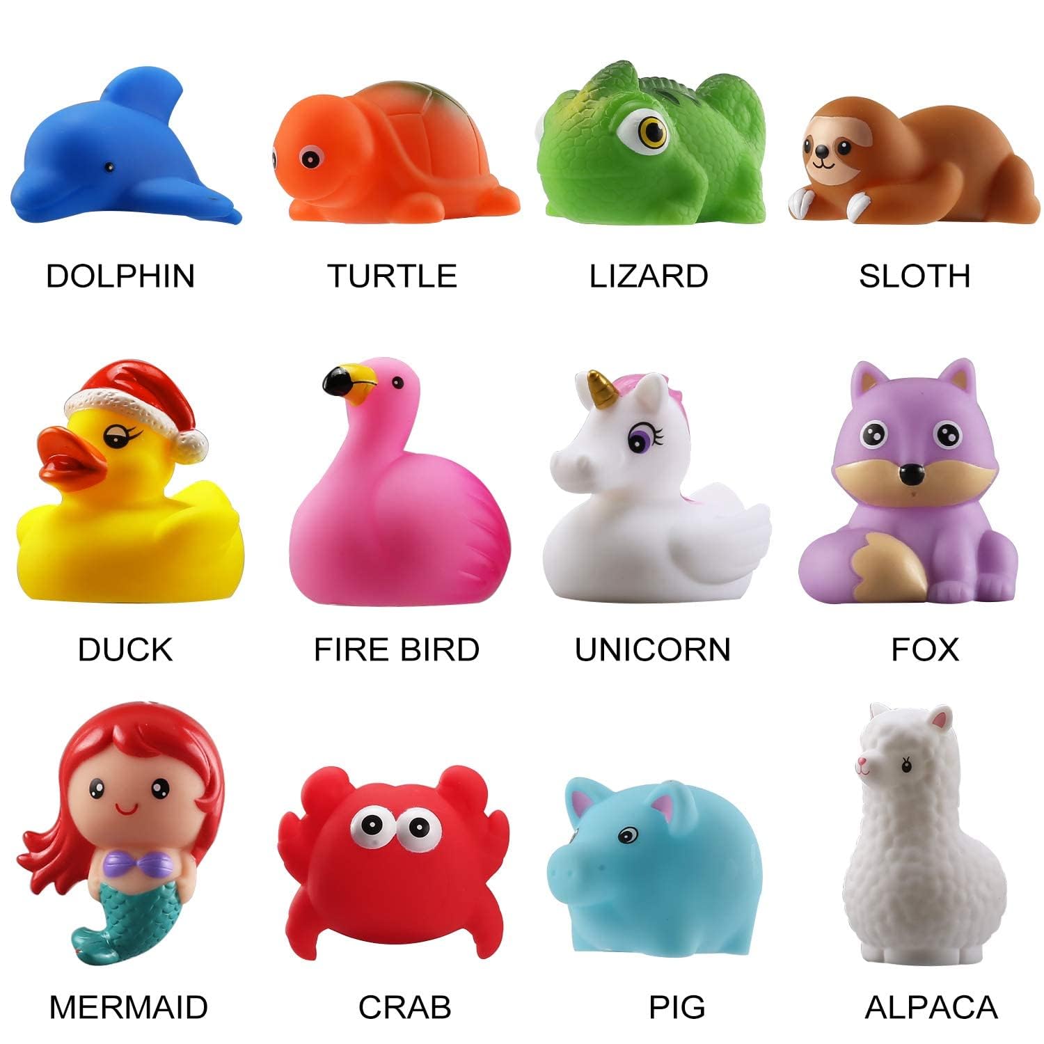 No Hole Bath Toy, 12 Pack Light up Animal, Flashing Color Tub Toys for Toddler Swimming Pool Party Bathtub Bathroom Shower Game, Bathtub Floating
