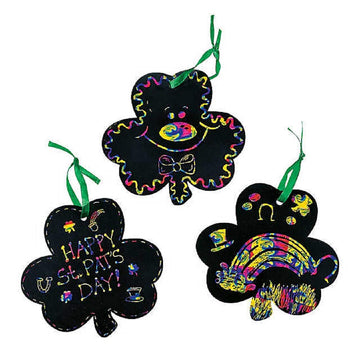 Magic Color Scratch Shamrocks (24Pc) - Crafts for Kids and Fun Home Activities VBS 2026
