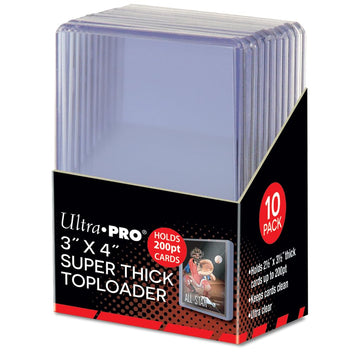 Ultra-Pro 159480 Toploader Game 3" X 4" Super Thick, 10 Pieces, Clear, 15286