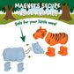 POPULAR PLAYTHINGS Magnetic Animals for Toddlers 1-3, Mini Mix or Match Animal Toys, Set of 7 Gift for Kids - Jungle Animals with Pop-up Playmat