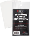BCW Tall Trading Card Dividers - 50 ct | Archival Quality, Write-On Index Tab, 3 11/16 X 2 11/16 Inches | Fits Vault, Super Vault, QuickFold, Shoe