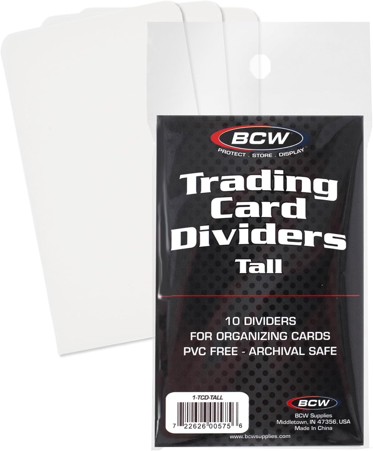 BCW Tall Trading Card Dividers - 50 ct | Archival Quality, Write-On Index Tab, 3 11/16 X 2 11/16 Inches | Fits Vault, Super Vault, QuickFold, Shoe