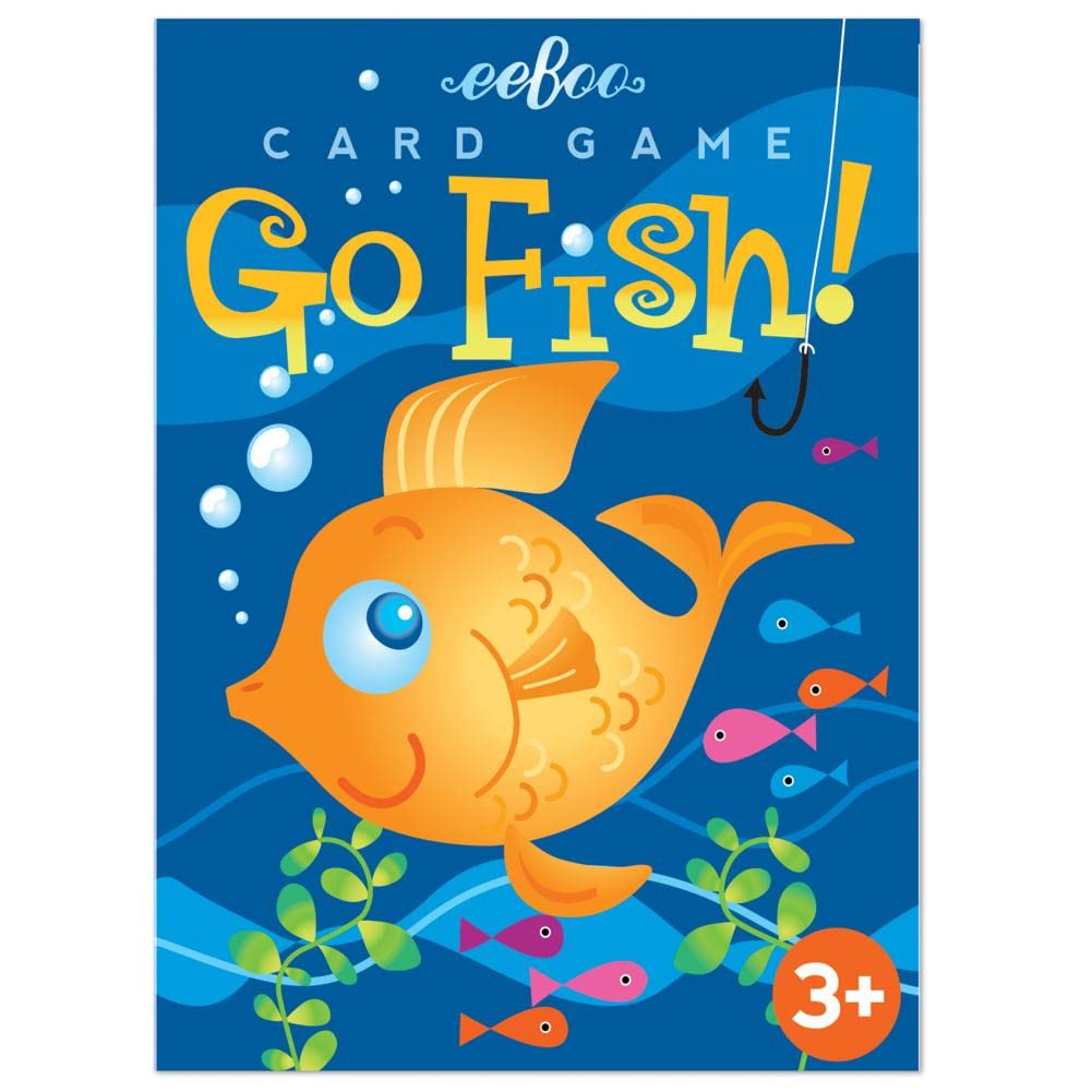 eeBoo Color Go Fish Playing Card Game, 50 Cards, Ages 3+ for 1-4 Players