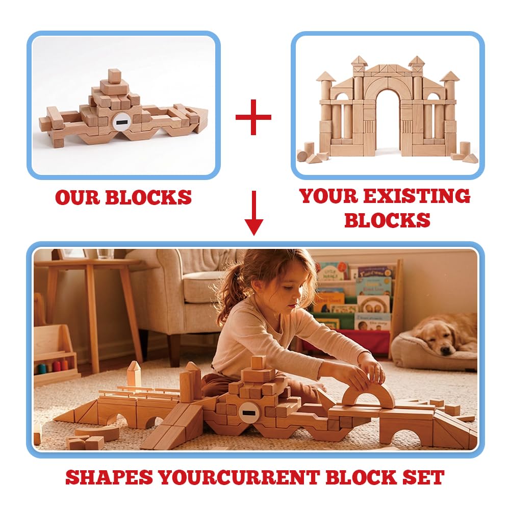 Sing2sky 31 Beech Wood Stacking Building Blocks for Kids Montessori Open-Ended Toys Wooden Shaped Stacking Puzzle, Gift Toy for Toddlers, Compatible