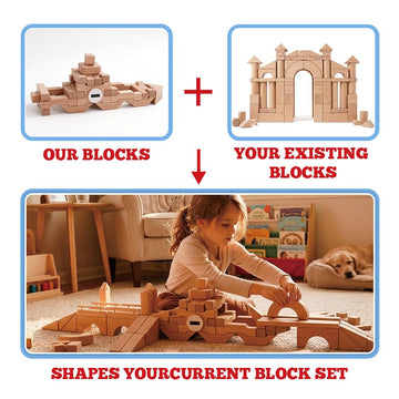Sing2sky 31 Beech Wood Stacking Building Blocks for Kids Montessori Open-Ended Toys Wooden Shaped Stacking Puzzle, Gift Toy for Toddlers, Compatible