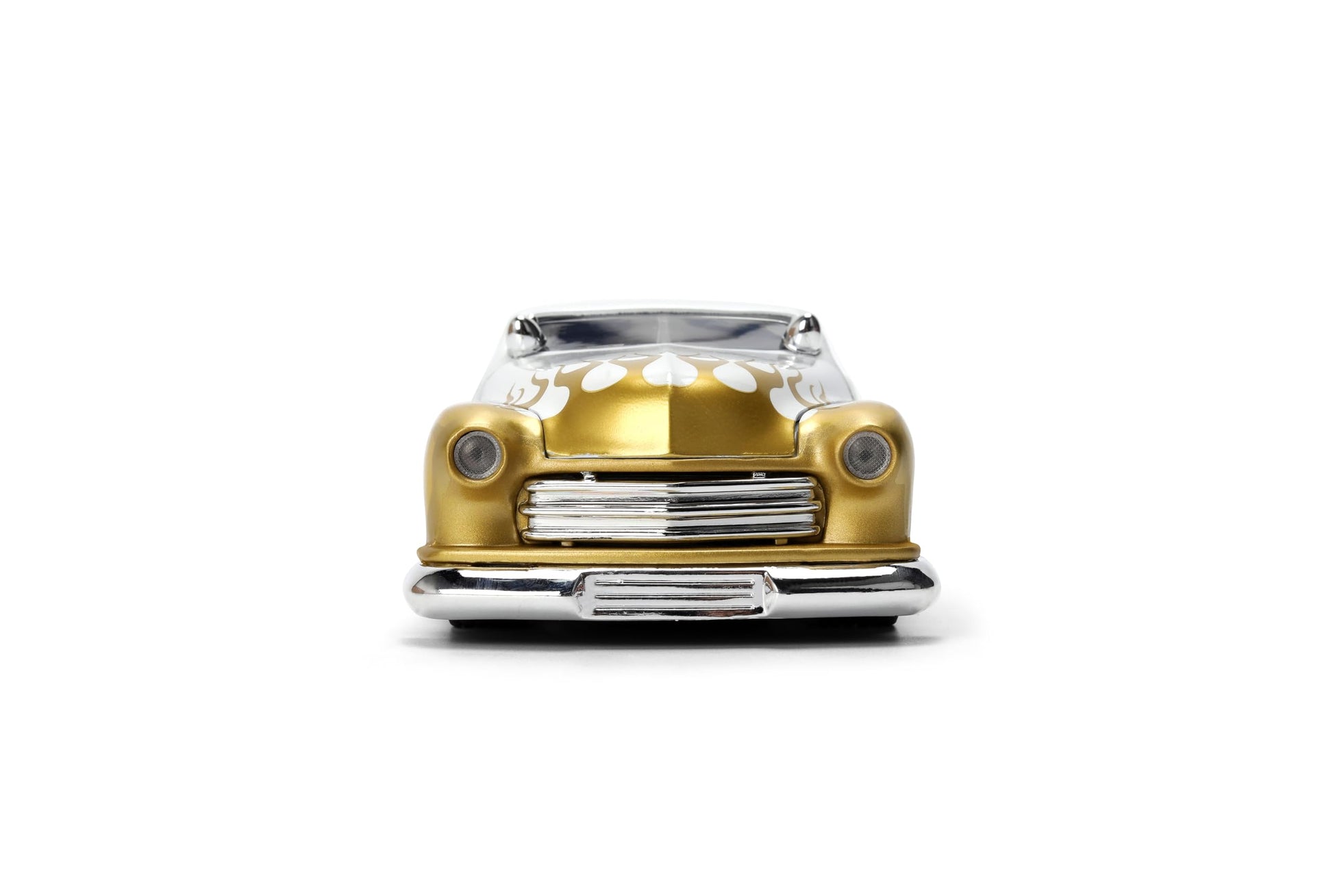 Jada Toys Bigtime Muscle 1:24 1951 Mercury Die-cast Car - Opening Doors, Hood, Trunk, Rubber Tires(White/Gold Flames)
