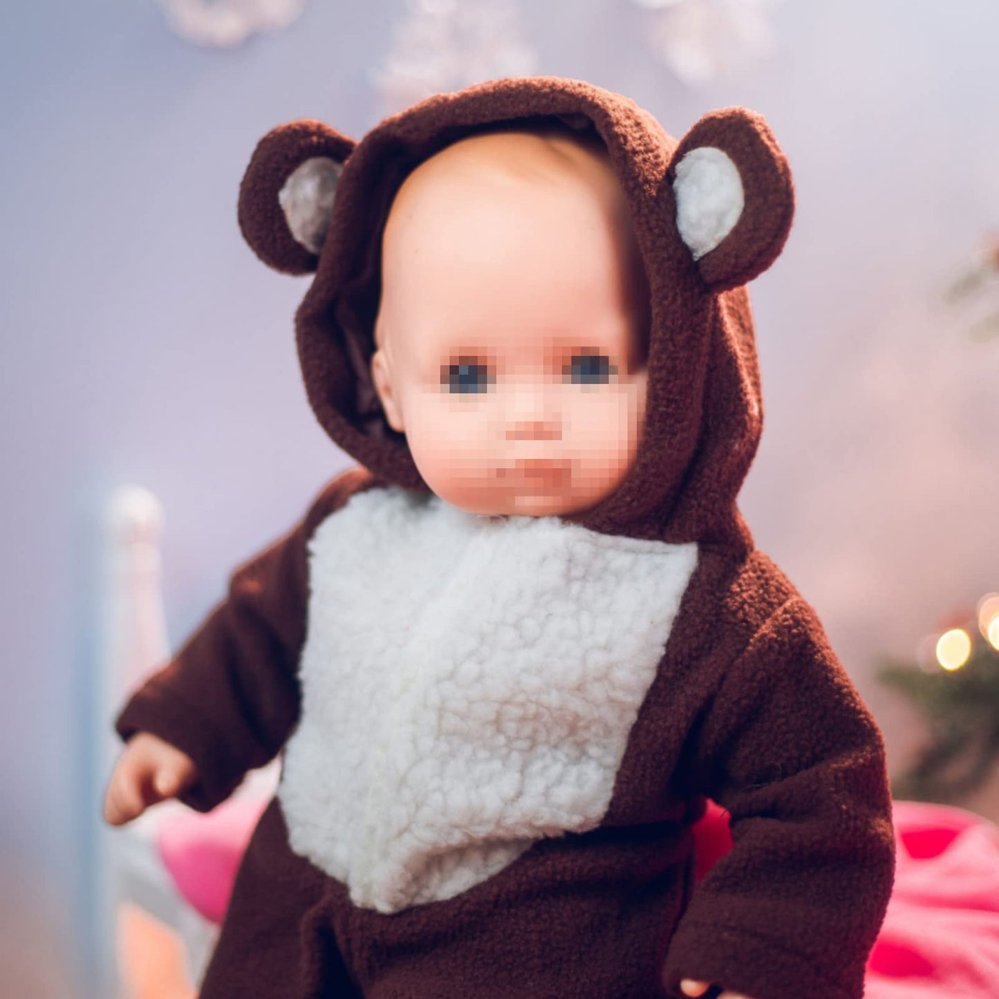 The Queen's Treasures 15 Inch Doll Clothes Designed for Use with Bitty Baby Dolls, Soft Brown and White Teddy Bear Cub Sleeper Pajamas, Compatible