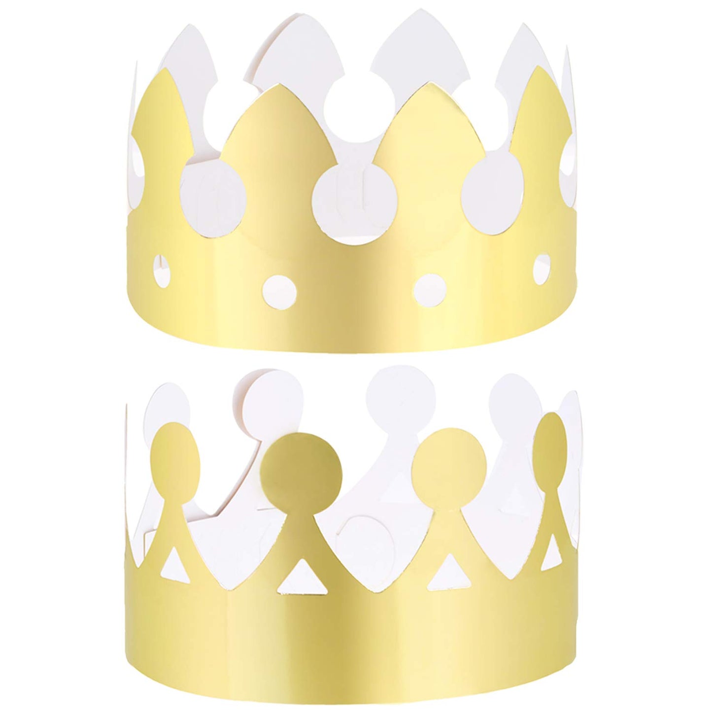 LOCOLO 40 Pieces Golden Paper Crowns, Paper Crown for Birthday Party Baby Shower Photo Props