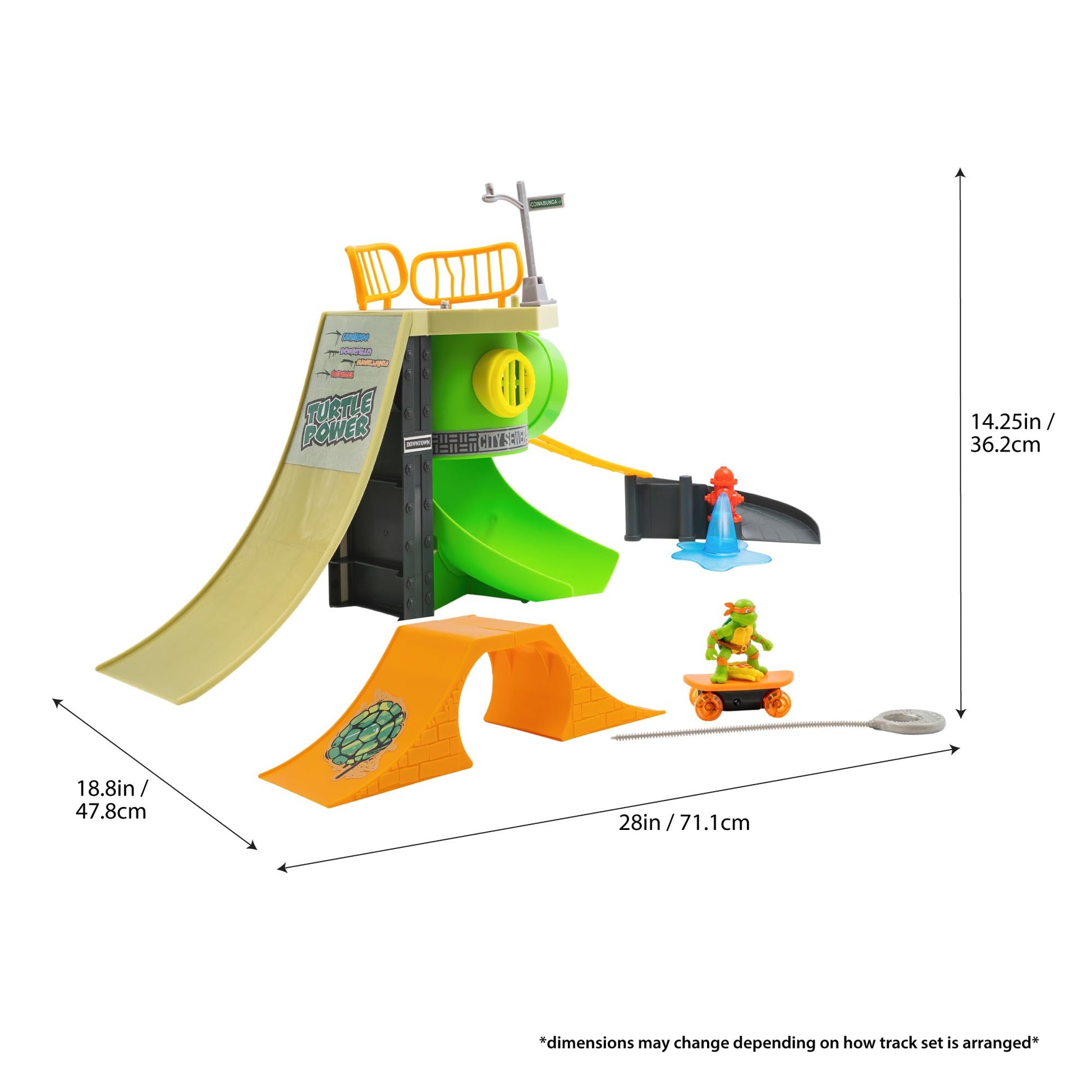 Teenage Mutant Ninja Turtles Toy, Turtle Madness Skate Park Playset, Classic Edition TMNT Playset for Kids, Ages 3+